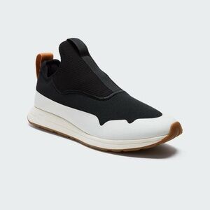 York Athletics Slip On Sneakers Black White Gum Sole Casual Shoes M 7.5 W 9